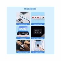 Батарея універсальна Vention 10000 mAh 22.5W Black LED Display Type (FHKB0) - Image 3