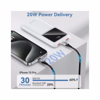 Батарея універсальна Vention 10000 mAh 22.5W Black LED Display Type (FHKB0) - Image 8