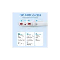 Батарея універсальна VENTION 10000mAh 22.5W 3A PD, QC/3.0, LED Display, White (FHKW0) - 8