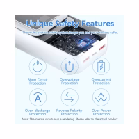 Батарея універсальна Vention 30000 mAh 22.5W Black LED Display Type (FHMB0) - Image 10