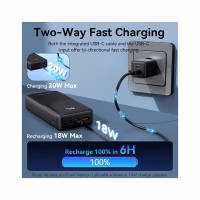 Батарея універсальна Vention 20000 mAh 22.5W with Built-in USB-C and Lightning Cables (FHPB0) - Image 10