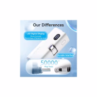 Батарея универсальная Vention 4800mAh 22,5W PD, USB-C In/Out, LED display, with built-in USB-C cable Black (FHQB0) - Image 4