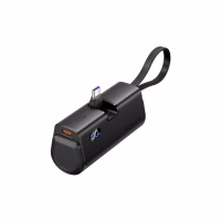 Батарея универсальная Vention 4800mAh 22,5W PD, USB-C In/Out, LED display, with built-in USB-C cable Black (FHQB0) - Image 1