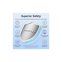 Батарея універсальна VENTION 20000mAh 22,5W Fast Charging, with built-in USB-C cable, Beige (FKBN0-C) - 4