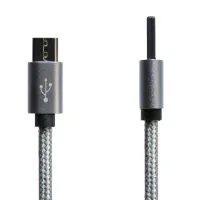 Дата кабель USB 2.0 AM to Micro 5P 1.0m Grey/Black Grand-X (FM02) - 2