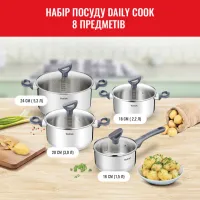 Набор посуды Tefal Daily Cook 8 предметов (G712S855) - Изображение 2