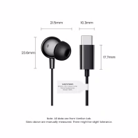 Наушники Vention Echo Lite USB-C In-Ear Wired Black (GBBBAV) - Image 12