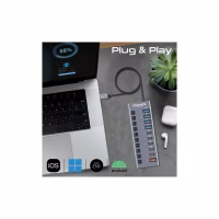 Концентратор Promate USB-C 10-in-1 5xUSB-C + 5xUSB gray (gegahub-5g) - Image 5