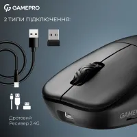 Мишка GamePro Asgard Loki Wireless/USB Black (GM022B) - 7