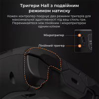 Геймпад Ajazz GP100 2.4G/BT/USB Switch/PC/iOS/Android RGB Black (GP100-B) - Image 9