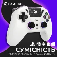Геймпад GamePro GPS20W 2.4G/BT 5.1/USB (Switch/PC/PS/iOS/Android) RGB White (GPS20W) - Изображение 5