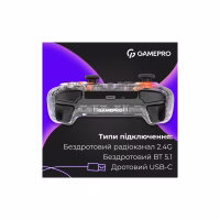 Геймпад GamePro GPX13T 2.4G/BT 5.1/USB/PC/iOS/Android RGB Transparent (GPX13T) - Image 8