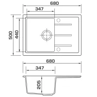 Мийка кухонна GRANADO Blanos black shine (gr2501) - Зображення 9