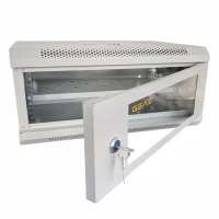 Шафа настінна GEAR 4U 19" 600x450x280 мм, + полка 19", grey (GWMSN-4U-600-450G) - Image 5
