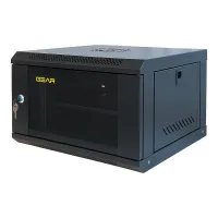 Шафа настінна GEAR 6U 19" 600x450x350 мм, + полка 19", black (GWMSN-6U-600-450) - 1
