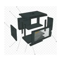 Шафа настінна GEAR 9U 19" 600x450x500 мм, + полка 19", black (GWMSN-9U-600-450) - 3