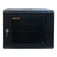 Шафа настінна GEAR 9U 19" 600x450x500 мм, + полка 19", black (GWMSN-9U-600-450) - 1