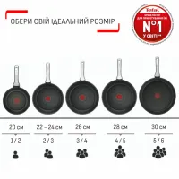Сковорода Tefal So'' Light 28 см, алюміній, бакеліт, скло, чорний (H0560642_SET) - 6