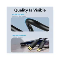 Кабель мультимедійний DisplayPort M to DisplayPort M 1.0m 4K black Vention (HAKBF) - Зображення 6