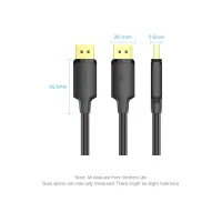 Кабель мультимедійний DisplayPort M to DisplayPort M 1.0m 4K black Vention (HAKBF) - Зображення 8