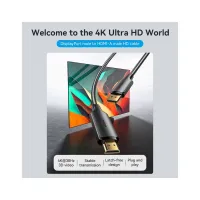 Кабель мультимедійний DisplayPort M to HDMI M 1.8m 4K black Vention (HFOBAC) - Зображення 2