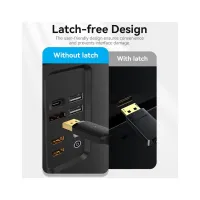 Кабель мультимедійний DisplayPort M to HDMI M 1.8m 4K black Vention (HFOBAC) - Зображення 3