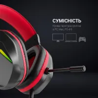 Навушники GamePro HS311 RGB Black/Red (HS311) - 7