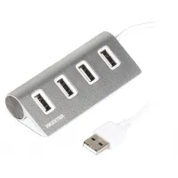 Концентратор Maxxter USB 2.0 Type-A 4 ports silver (HU2A-4P-01) - 1
