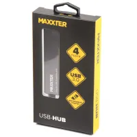Концентратор Maxxter USB 3.0 Type-A 4 ports grey (HU3A-4P-02) - 3