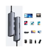 Концентратор Choetech USB-C 7-in-1 3хUSB 3.0+USB-C PD100W+HDMI 4K 30HZ+SD/TF USB3.1 (HUB-M19-GY) - 3