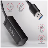 Концентратор AXAGON USB 3.1 to 4xUSB 3.0 1.2m black (HUE-M1AL) - Image 4