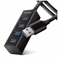 Концентратор AXAGON USB 3.1 to 4xUSB 3.0 1.2m black (HUE-M1AL) - Image 1