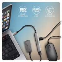 Концентратор AXAGON USB-C to 1xUSB-A 5Gbps + 2xUSB-A 480Mbps + 1xUSB-C 480Mbps 0.12m aluminum (HUE-STC) - Image 5