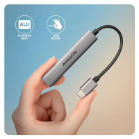Концентратор AXAGON USB-C to 1xUSB-A 5Gbps + 2xUSB-A 480Mbps + 1xUSB-C 480Mbps 0.12m aluminum (HUE-STC) - Image 6