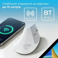 Мышка Ajazz i300 Wireless/Bluetooth/USB White (i300-W) - Изображение 7