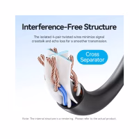 Патч-корд 15м, UTP cat 6 RJ-45 black Vention (IBEBN) - Image 4