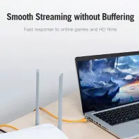 Патч-корд 0.3м, S/FTP cat 6a RJ-45 yellow Vention (IBHYAA) - Зображення 2