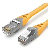 Патч-корд 0.3м, S/FTP cat 6a RJ-45 yellow Vention (IBHYAA) - Зображення 1