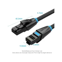 Патч-корд 1м, UTP cat 7 RJ-45 black Vention (IBKBF) - Изображение 5