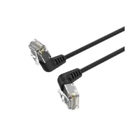 Патч-корд 1.5м, UTP cat 6a RJ-45 90° corner black Vention (IBOBG) - Изображение 1