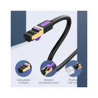 Патч-корд 0.5м, S/FTP cat 7 RJ-45 black Vention (ICDBD) - Зображення 2