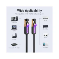 Патч-корд 0.5м, S/FTP cat 7 RJ-45 black Vention (ICDBD) - Зображення 4