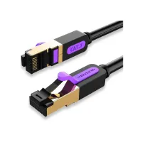 Патч-корд 1м, S/FTP cat 7 RJ-45 black Vention (ICDBF) - Зображення 1