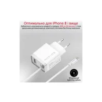 Зарядний пристрій Promate 20W PD Lightning + USB QC3.0 (icharge-pdqc3.white) - 3