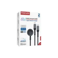 Дата кабель USB-C to Lightning 27W + USB-C 60W + Apple Watch 2.5W 1.5m icharge trio black Promate (icharge-trio.black) - 6