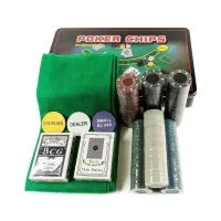 Настільна гра Johnshen Sports Покерний набір на 300 фішок без номіналу + сукно (бляшана коробка) (IG-3007) - 2