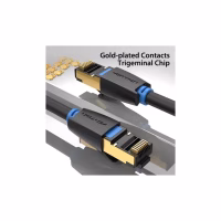 Патч-корд 0.5м, S/FTP cat 8 RJ-45 black Vention (IKABD) - Image 5