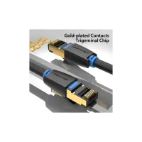 Патч-корд 10м, S/FTP cat 8 RJ-45 black Vention (IKABL) - Зображення 5