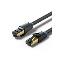 Патч-корд 15м, S/FTP cat 8 RJ-45 black Vention (IKABN) - Изображение 1