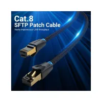 Патч-корд 5м, S/FTP cat 8 RJ-45 COPPER black Vention (IKGBJ) - Изображение 2